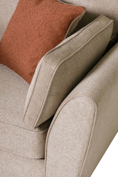 Biscuit Fabric RHF Corner Group Sofa L Shaped