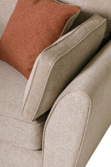 Taupe Fabric Upholstered 2 Seater Sofa and Limed Oak Legs