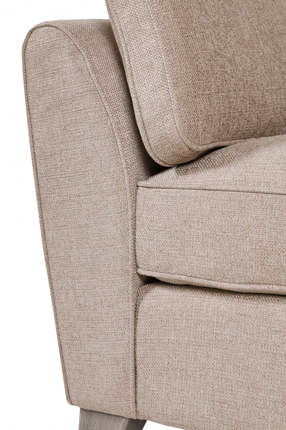 Biscuit Fabric 3 Seater Standard Back Sofa