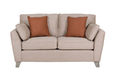 Taupe Fabric Upholstered 2 Seater Sofa and Limed Oak Legs