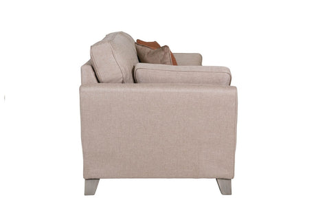 Biscuit Fabric 3 Seater Standard Back Sofa