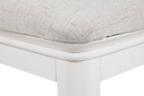 White Wooden Dressing Table Stool Fabric Padded Seat
