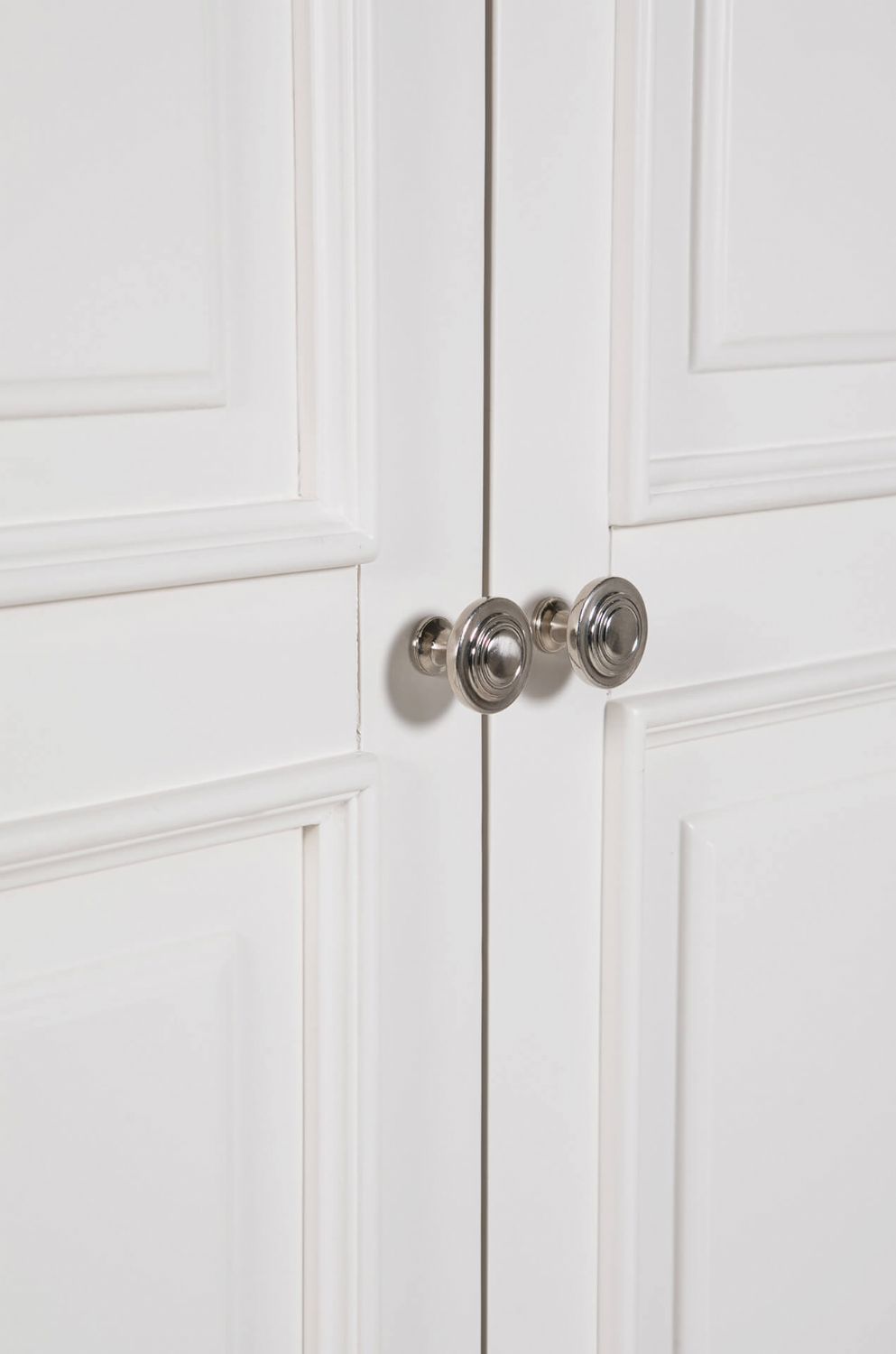 Tall Bone White 2 Door 1 Drawer Double Wardrobe