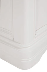 Tall Bone White 2 Door 1 Drawer Double Wardrobe