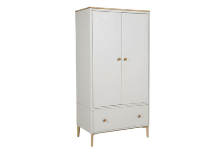 Taupe Cashmere Oak 2 Door 1 Drawer Wardrobe with Hanging Rail