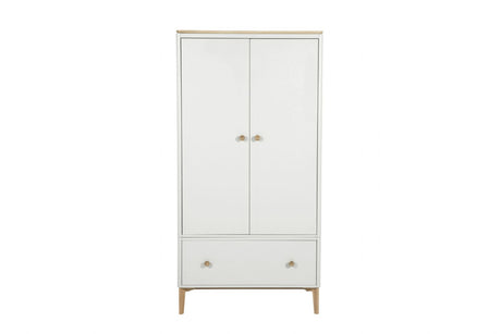 Taupe Cashmere Oak 2 Door 1 Drawer Wardrobe with Hanging Rail