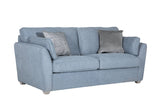 Blue Fabric 3 Seater Compact Sofa Bed Limed Oak Legs