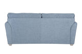 Blue Fabric 3 Seater Compact Sofa Bed Limed Oak Legs