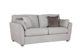 Light Grey Fabric 3 Seater Compact Sofa Bed Limed Oak Legs