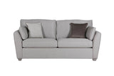 Light Grey Fabric 3 Seater Compact Sofa Bed Limed Oak Legs