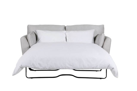 Light Grey Fabric 3 Seater Compact Sofa Bed Limed Oak Legs