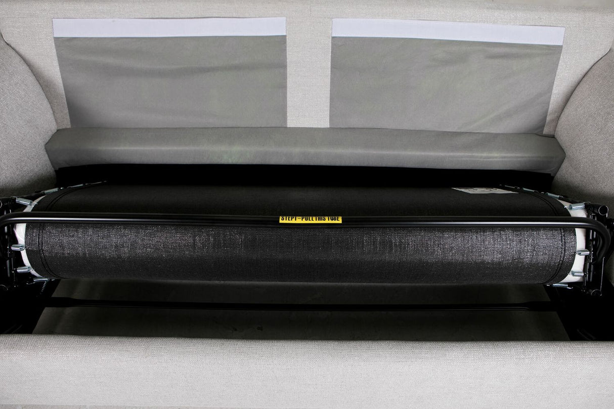 Light Grey Fabric 3 Seater Compact Sofa Bed Limed Oak Legs