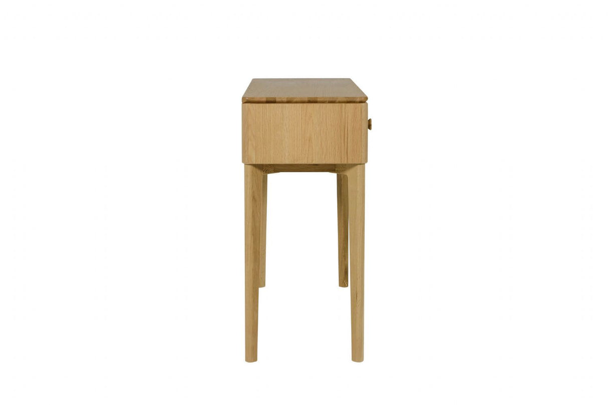 Oak Natural 2 Drawer Hallway Console Table Modern Design