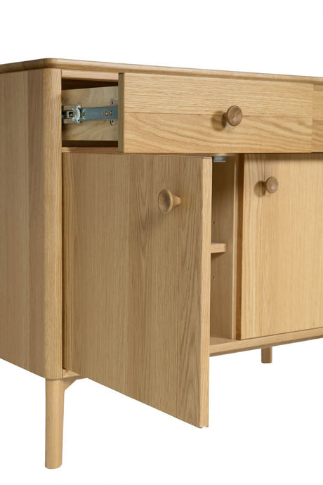 Natural Oak 2 Door 2 Drawer Small Sideboard