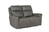 Ash Leather Electric Power Recliner 2 Seater Sofa