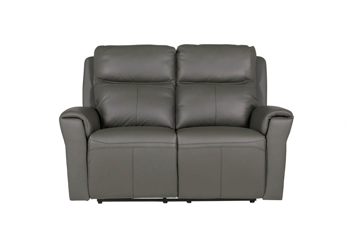 Ash Leather Electric Power Recliner 2 Seater Sofa