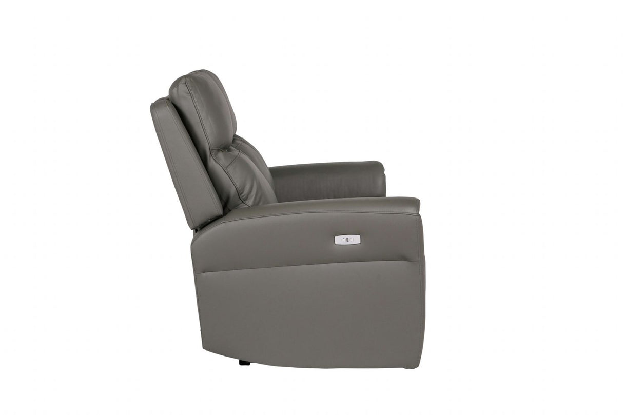 Ash Leather Electric Power Recliner 2 Seater Sofa