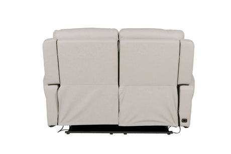 Stone Grey Leather Match 2 Seater Electric Reclining Sofa