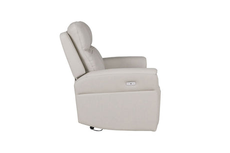 Stone Grey Leather Match 2 Seater Electric Reclining Sofa