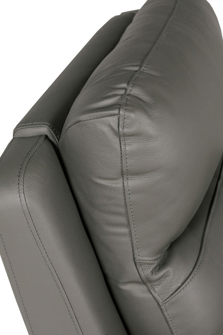 Ash Leather Electric Power Recliner 3 Seater Sofa