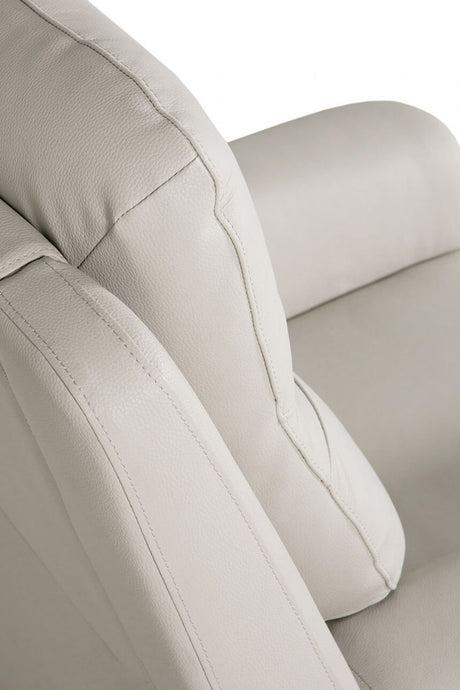Stone Grey Leather Match 3 Seater Electric Reclining Sofa