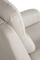 Stone Grey Leather Match 2 Seater Electric Reclining Sofa