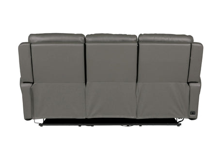 Ash Leather Electric Power Recliner 3 Seater Sofa