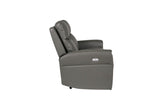 Ash Leather Electric Power Recliner 3 Seater Sofa