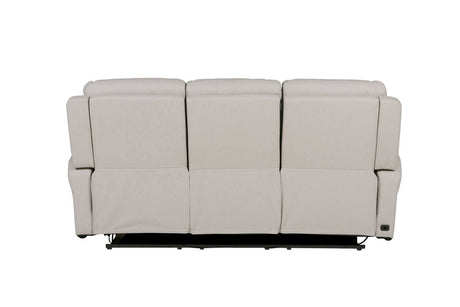 Stone Grey Leather Match 3 Seater Electric Reclining Sofa
