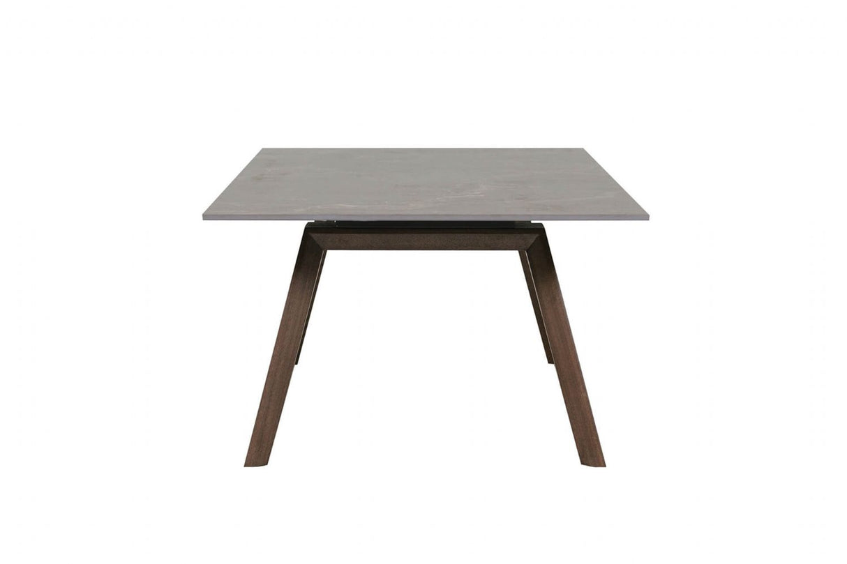 Latte Sintered Stone Top Coffee Table with Walnut Legs