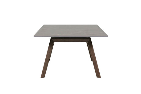 Latte Sintered Stone Top Coffee Table with Walnut Legs