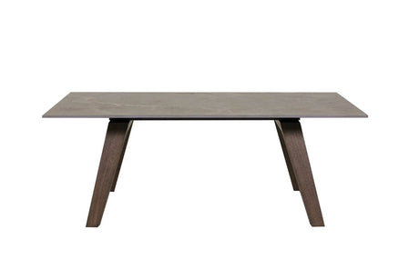 Latte Sintered Stone Top Coffee Table with Walnut Legs