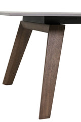 Latte Sintered Stone Top Coffee Table with Walnut Legs