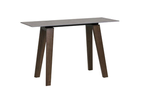Latte Walnut Sintered Stone Top Console Table Walnut Legs