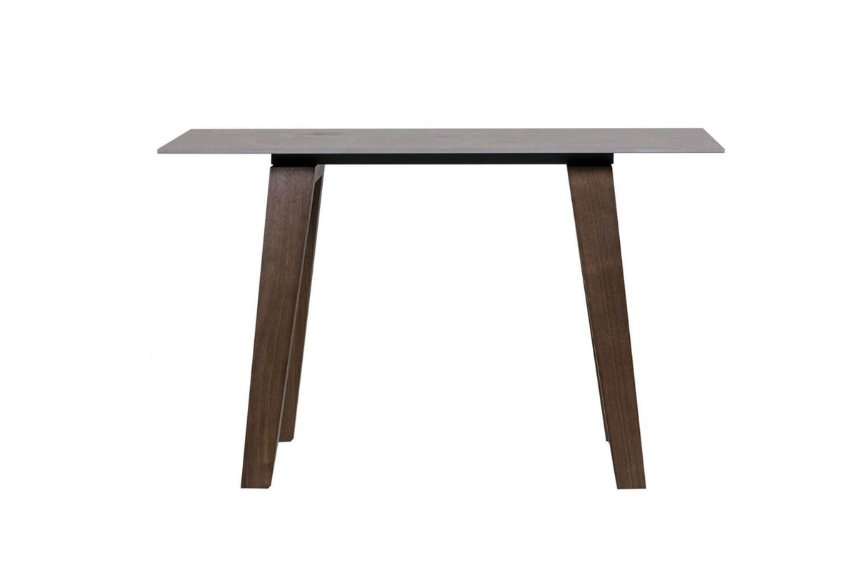 Latte Walnut Sintered Stone Top Console Table Walnut Legs