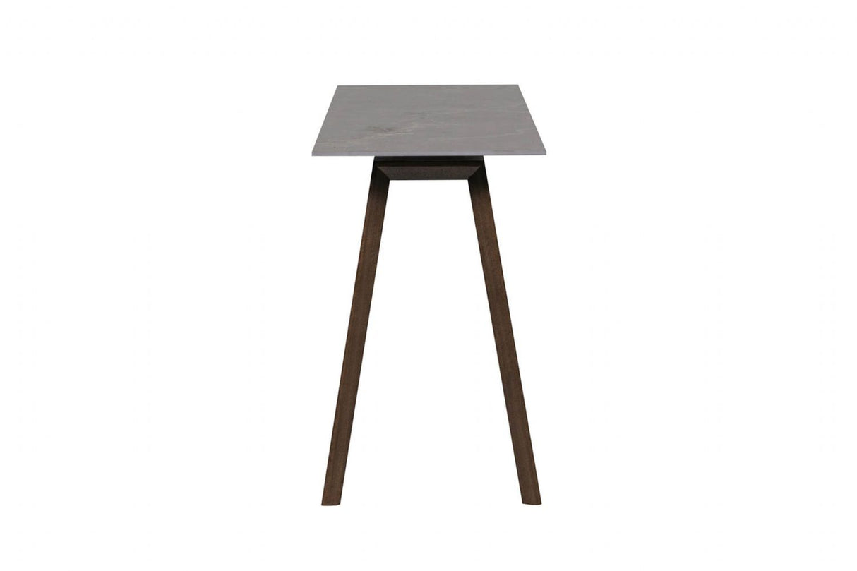 Latte Walnut Sintered Stone Top Console Table Walnut Legs