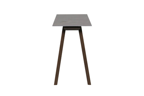 Latte Walnut Sintered Stone Top Console Table Walnut Legs