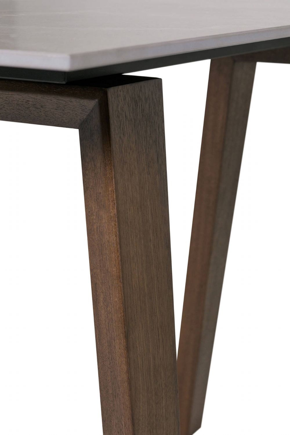 Latte Walnut Sintered Stone Top Console Table Walnut Legs
