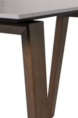 Latte Walnut Sintered Stone Top Console Table Walnut Legs
