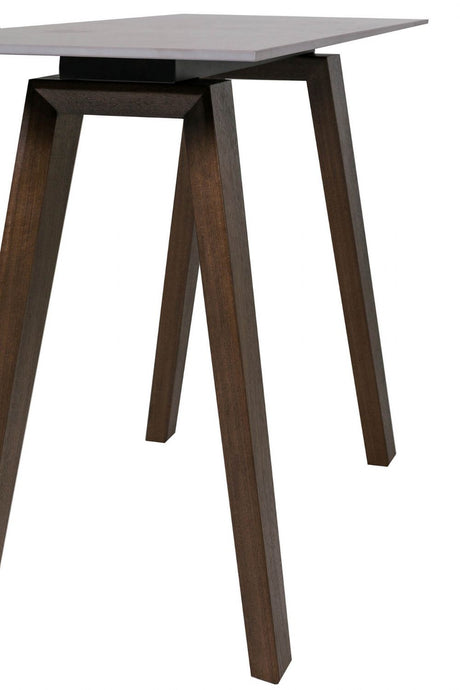 Latte Walnut Sintered Stone Top Console Table Walnut Legs