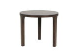 Latte Walnut Wooden Marble Effect Top Round Drinks Table