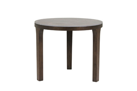 Latte Walnut Wooden Marble Effect Top Round Drinks Table