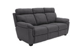 Dark Grey Fabric 3 Seater Sofa with Cushioned Headrest