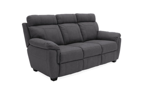 Dark Grey Fabric 3 Seater Sofa with Cushioned Headrest