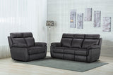 Dark Grey Fabric 3 Seater Sofa with Cushioned Headrest
