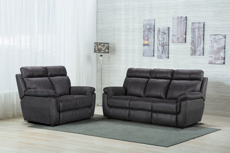 Dark Grey Fabric 3 Seater Sofa with Cushioned Headrest
