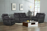 Dark Grey Fabric 3 Seater Sofa with Cushioned Headrest