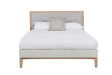 Taupe Wood Oak Trimmed Super King Size Bed