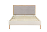 Taupe Wood Oak Trimmed Super King Size Bed