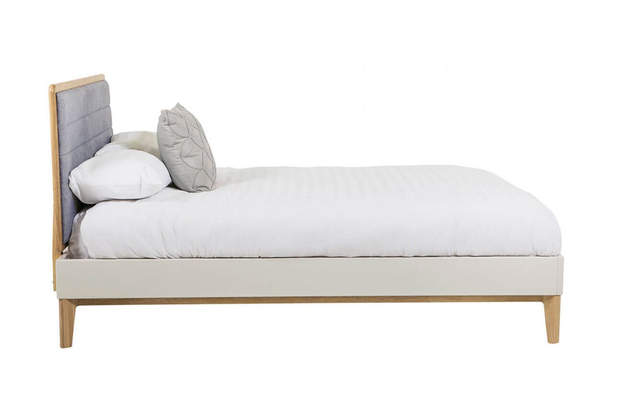 Taupe Wood Oak Trimmed Super King Size Bed